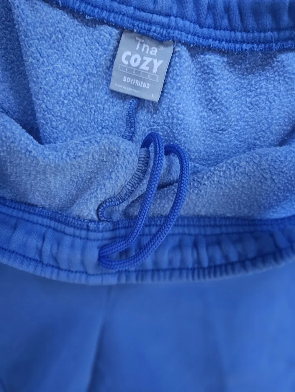 Tna Cozy Fleece Boyfriend Cargo Sweatshorts Blue Size Large